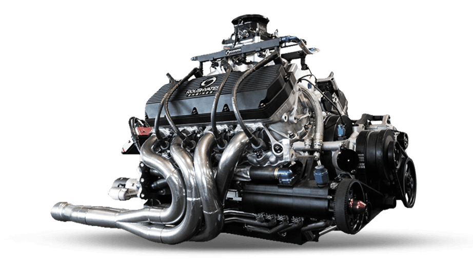 Replacement automotive engine prepared for inspection and fitment verification