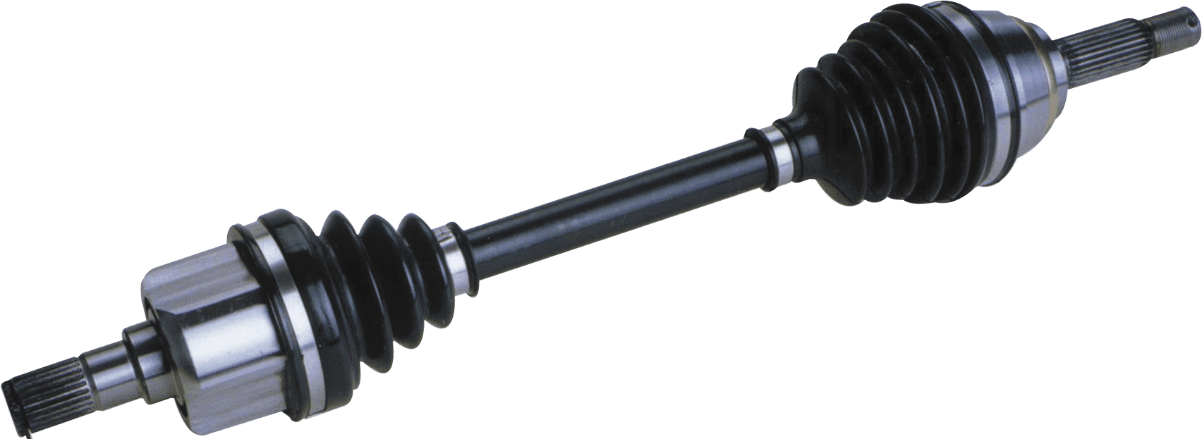 Complete automotive axle assembly inspected for seal leaks and housing damage